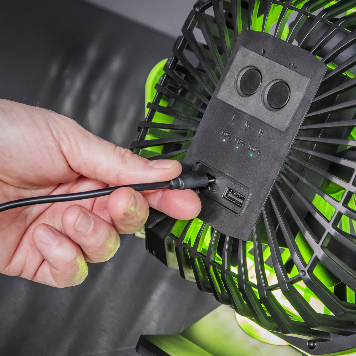 8" Portable Clip Fan with Worklight 4-Speed SCF8WL