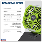 8" Portable Clip Fan with Worklight 4-Speed SCF8WL