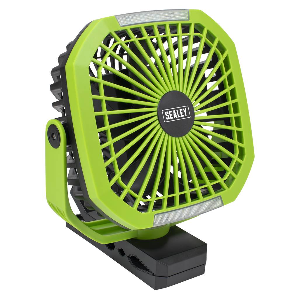 8" Portable Clip Fan with Worklight 4-Speed SCF8WL