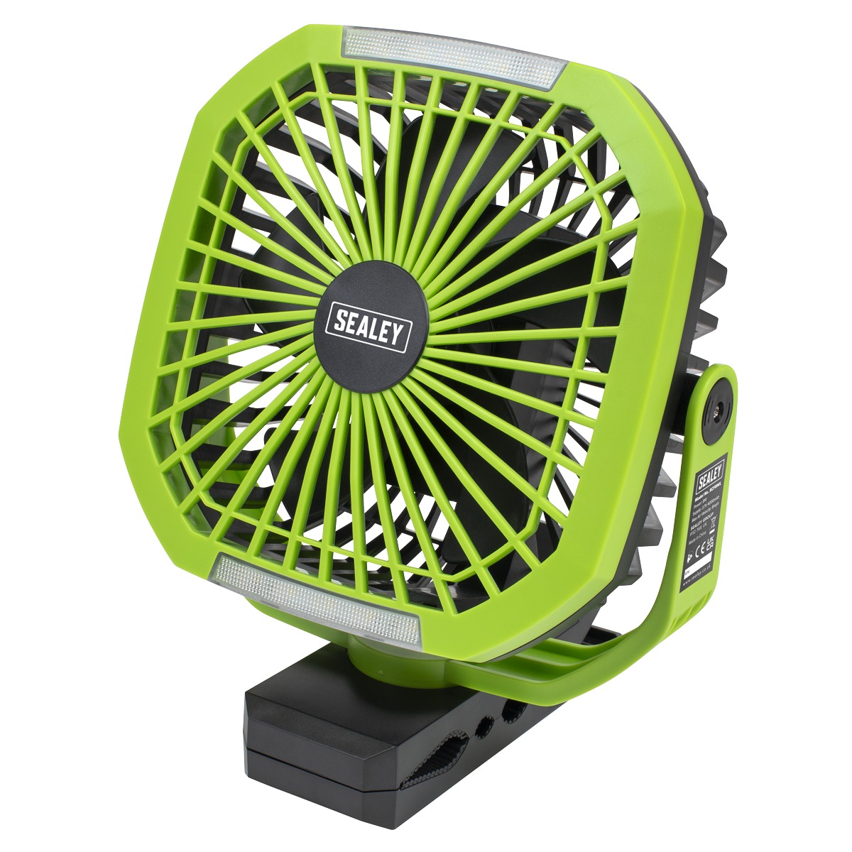 8" Portable Clip Fan with Worklight 4-Speed SCF8WL