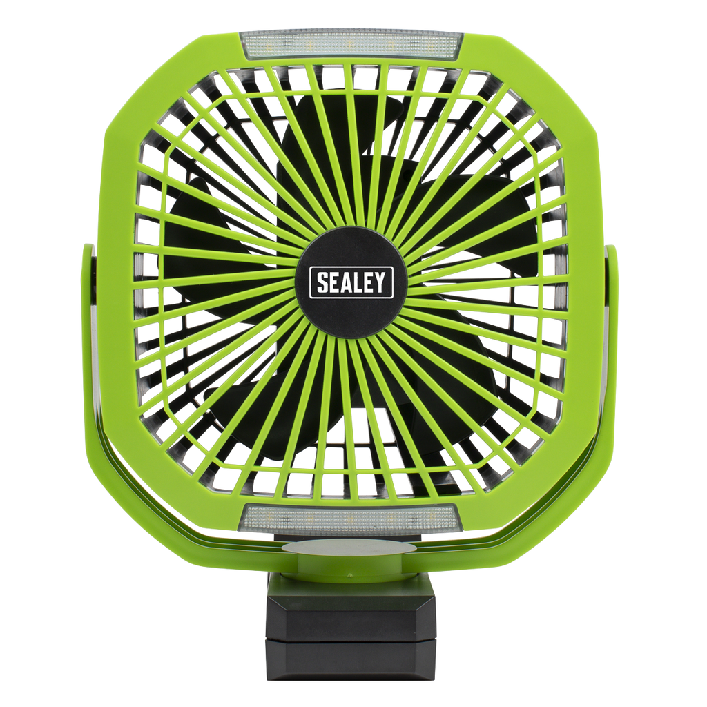 8" Portable Clip Fan with Worklight 4-Speed SCF8WL