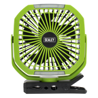8" Portable Clip Fan with Worklight 4-Speed SCF8WL