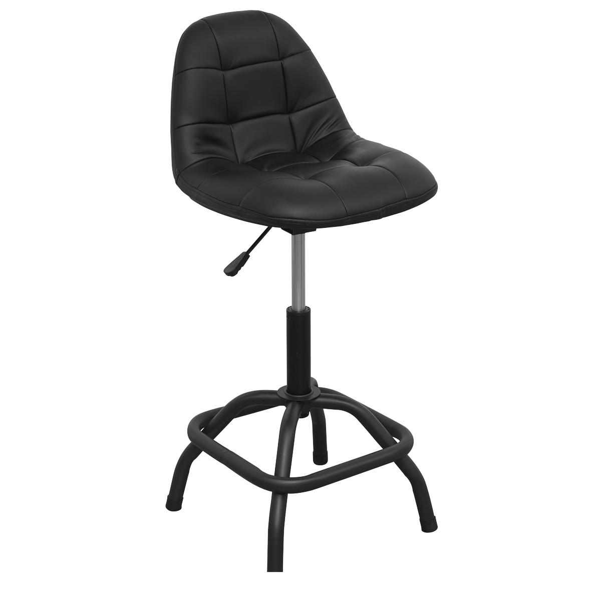 Pneumatic Workshop Stool with Adjustable Height Swivel Seat & Back Rest SCR01B