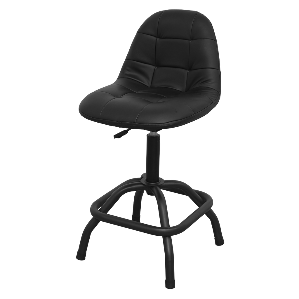 Pneumatic Workshop Stool with Adjustable Height Swivel Seat & Back Rest SCR01B