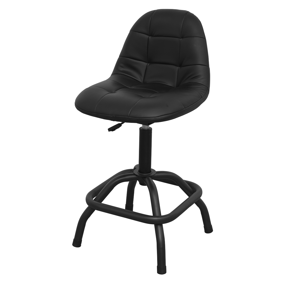 Pneumatic Workshop Stool with Adjustable Height Swivel Seat & Back Rest SCR01B