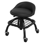 Pneumatic Creeper Stool with Adjustable Height Swivel Seat & Back Rest SCR02B