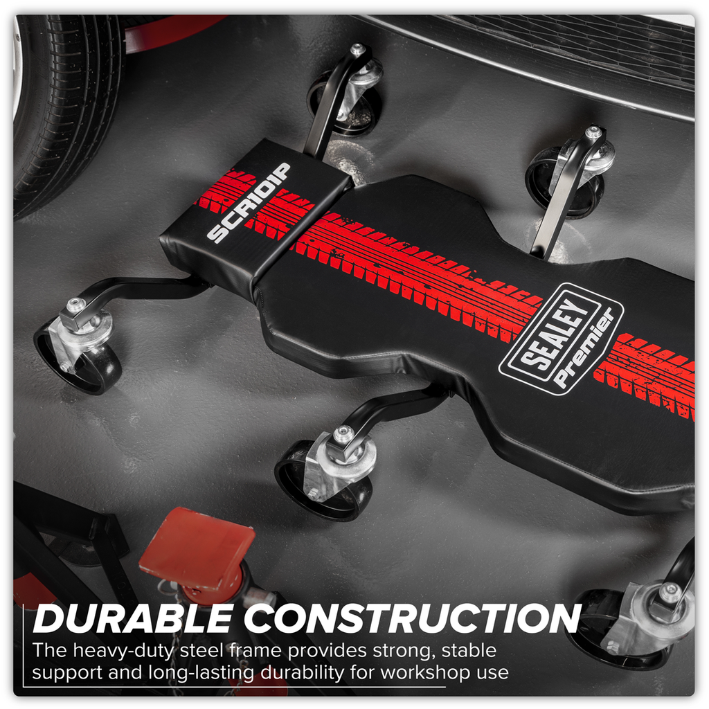 Steel Creeper with 6 Rough Ground 5" Wheels & Headrest SCR101P