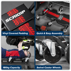 Steel Creeper with 6 Rough Ground 5" Wheels & Headrest SCR101P