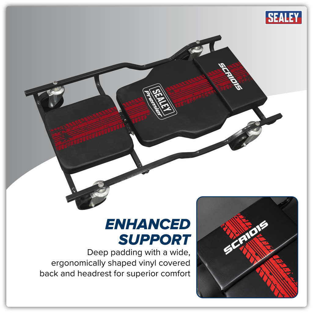 Steel Creeper with 4 Rough Ground 5" Wheels & Adjustable Back/Headrest SCR101S