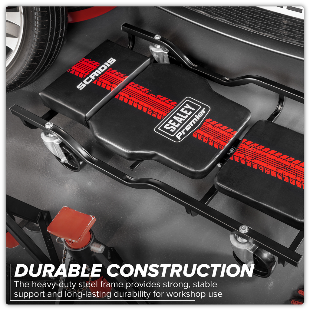 Steel Creeper with 4 Rough Ground 5" Wheels & Adjustable Back/Headrest SCR101S