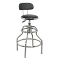 Pneumatic Workshop Stool with Adjustable Height Swivel Seat & Back Rest SCR14