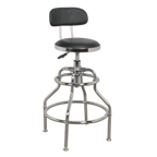 Pneumatic Workshop Stool with Adjustable Height Swivel Seat & Back Rest SCR14