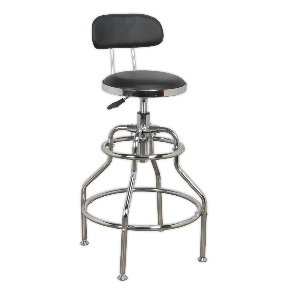 Pneumatic Workshop Stool with Adjustable Height Swivel Seat & Back Rest SCR14