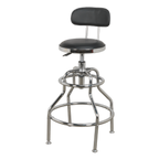 Pneumatic Workshop Stool with Adjustable Height Swivel Seat & Back Rest SCR14