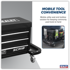 Mechanic's Utility Seat & Toolbox - Black SCR18B
