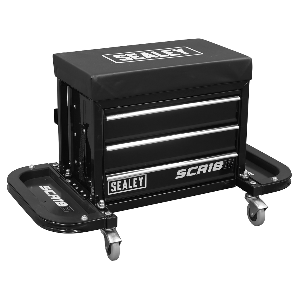 Mechanic's Utility Seat & Toolbox - Black SCR18B