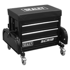 Mechanic's Utility Seat & Toolbox - Black SCR18B