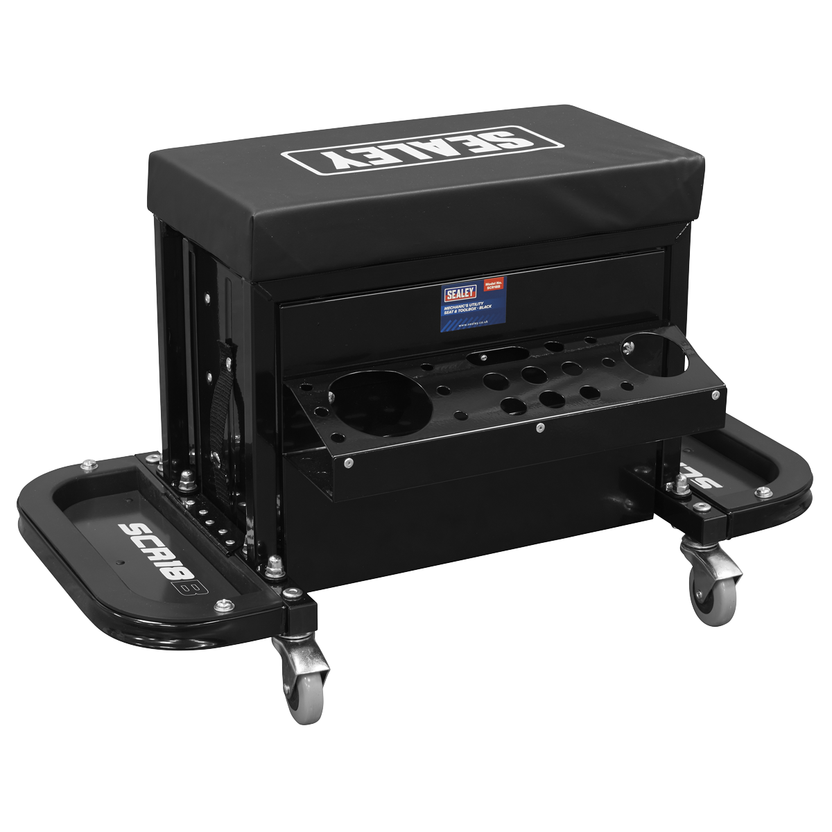Mechanic's Utility Seat & Toolbox - Black SCR18B