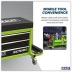 Mechanic's Utility Seat & Toolbox - Green SCR18G