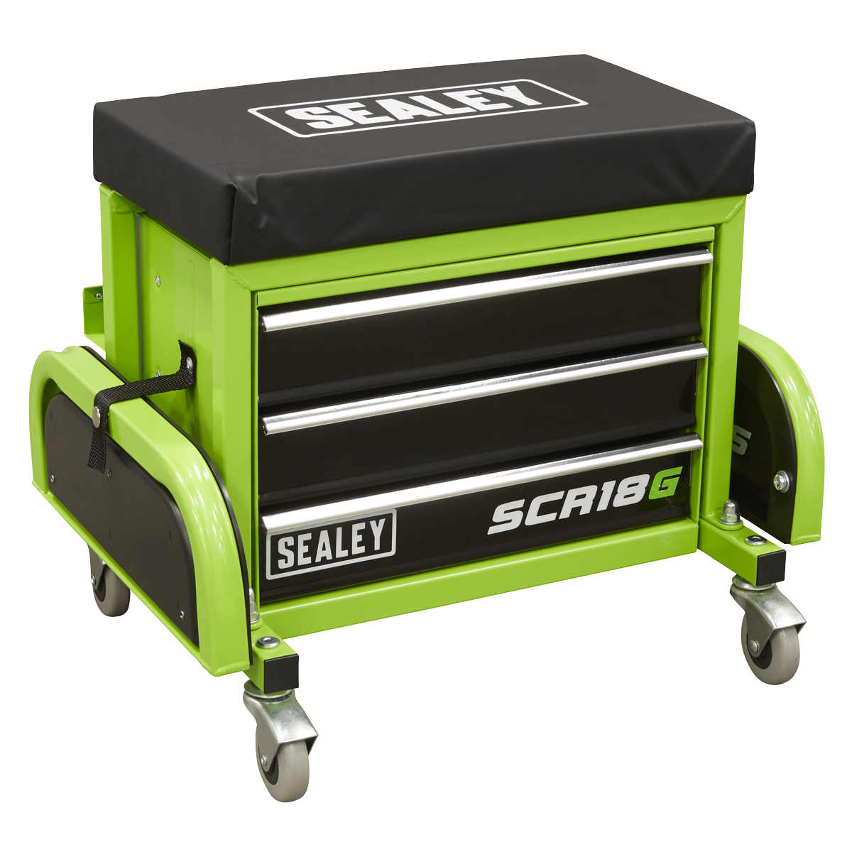 Mechanic's Utility Seat & Toolbox - Green SCR18G