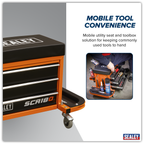Mechanic's Utility Seat & Toolbox - Orange SCR18O
