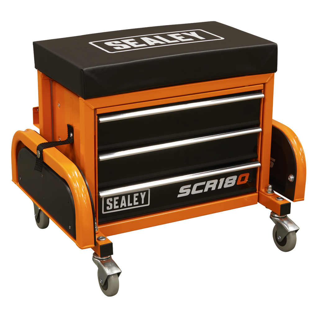 Mechanic's Utility Seat & Toolbox - Orange SCR18O