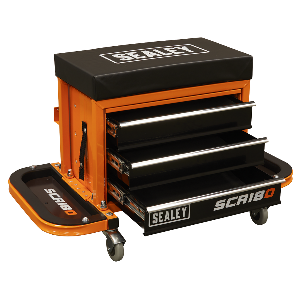 Mechanic's Utility Seat & Toolbox - Orange SCR18O