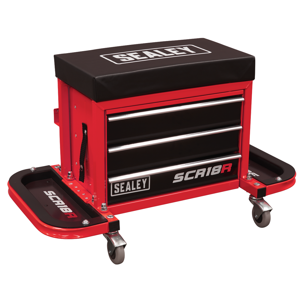 Mechanic's Utility Seat & Toolbox - Red SCR18R