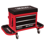 Mechanic's Utility Seat & Toolbox - Red SCR18R