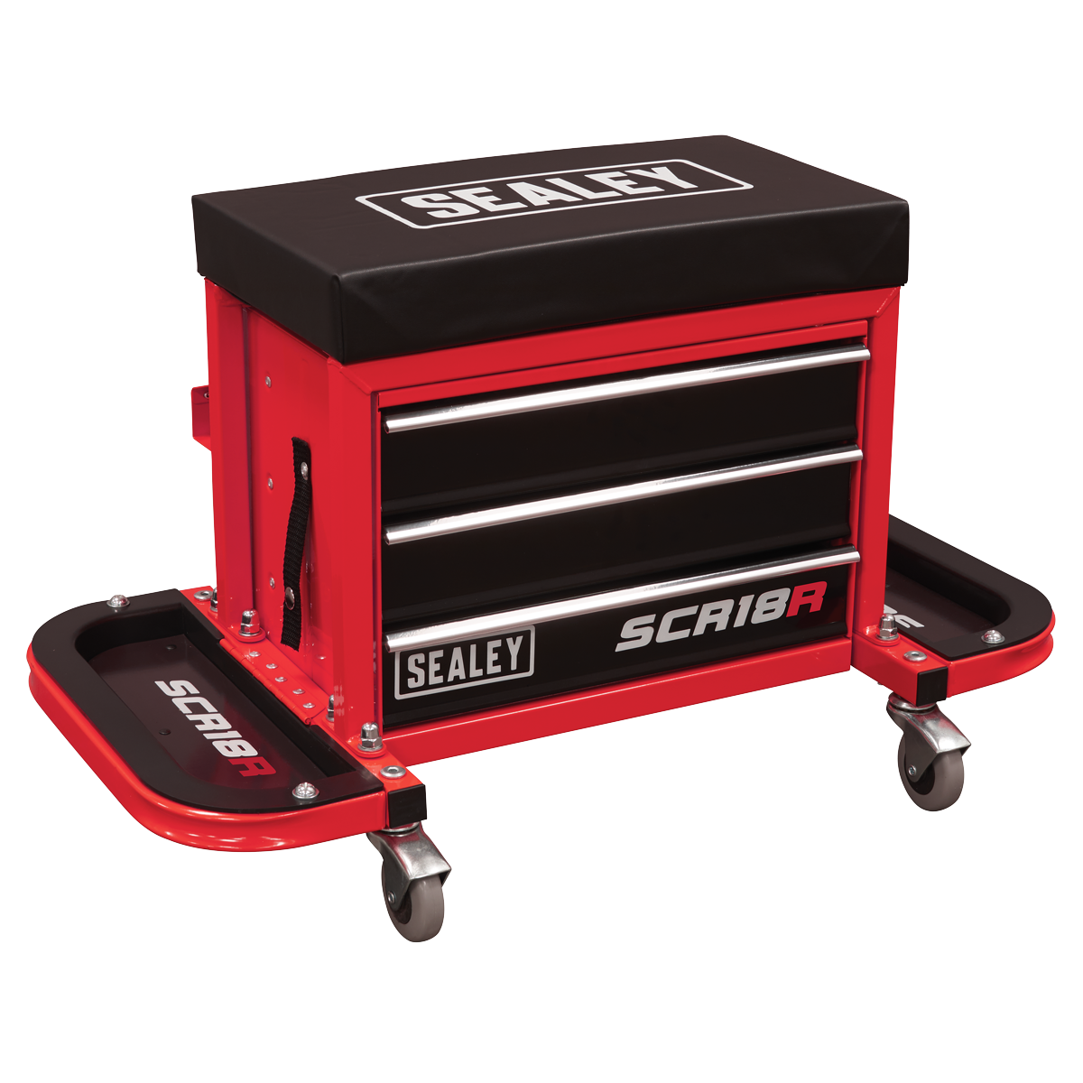 Mechanic's Utility Seat & Toolbox - Red SCR18R