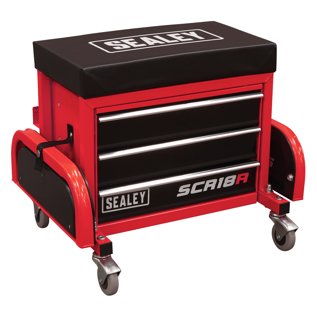 Mechanic's Utility Seat & Toolbox - Red SCR18R
