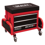 Mechanic's Utility Seat & Toolbox - Red SCR18R