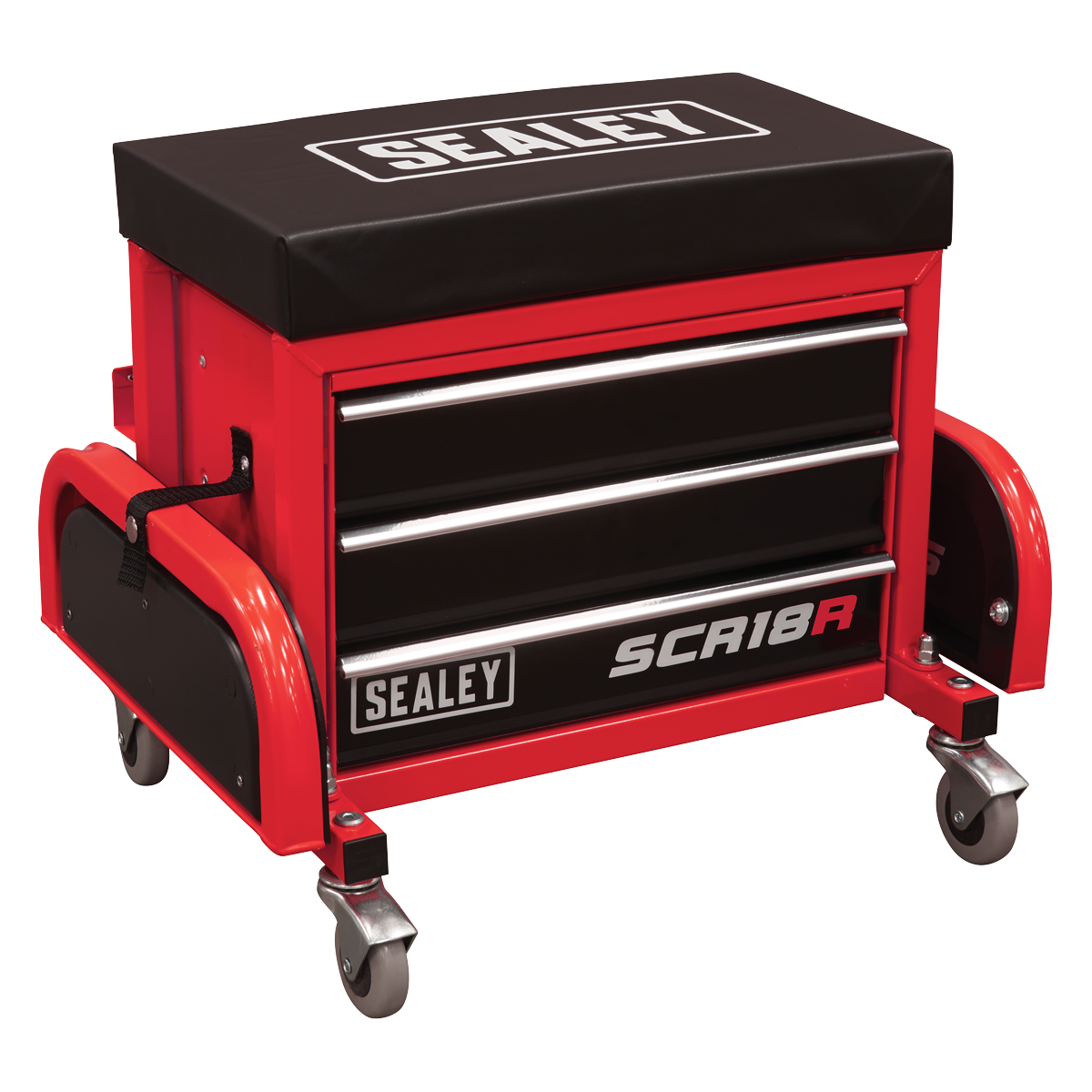 Mechanic's Utility Seat & Toolbox - Red SCR18R