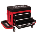 Mechanic's Utility Seat & Toolbox - Red SCR18R