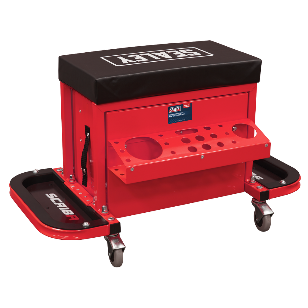 Mechanic's Utility Seat & Toolbox - Red SCR18R