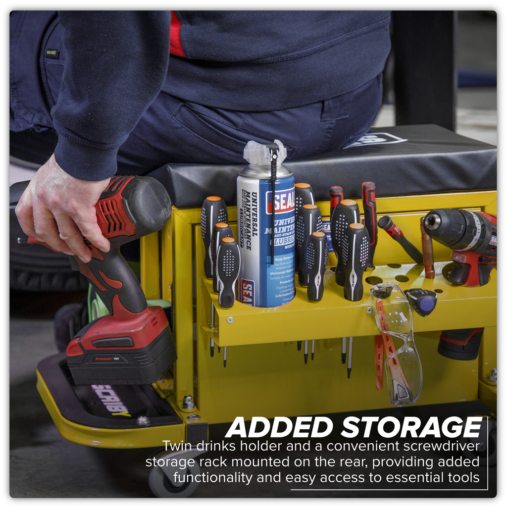 Mechanic's Utility Seat & Toolbox - Yellow SCR18Y