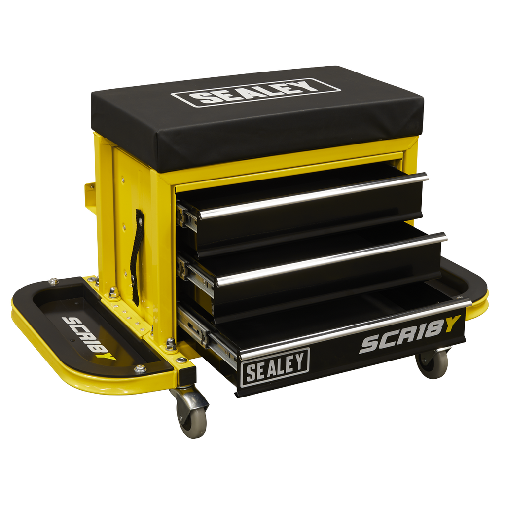 Mechanic's Utility Seat & Toolbox - Yellow SCR18Y