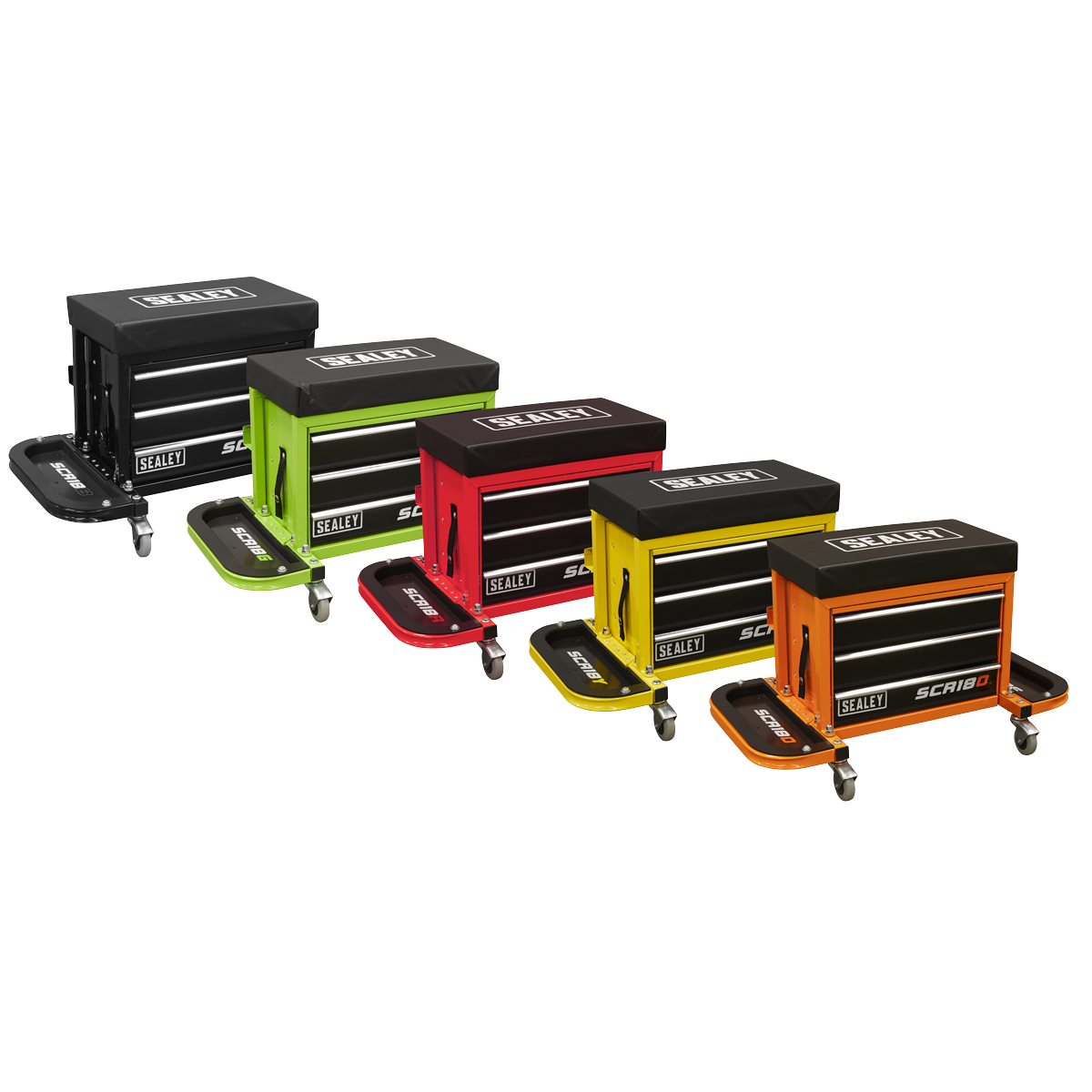 Mechanic's Utility Seat & Toolbox - Red SCR18R