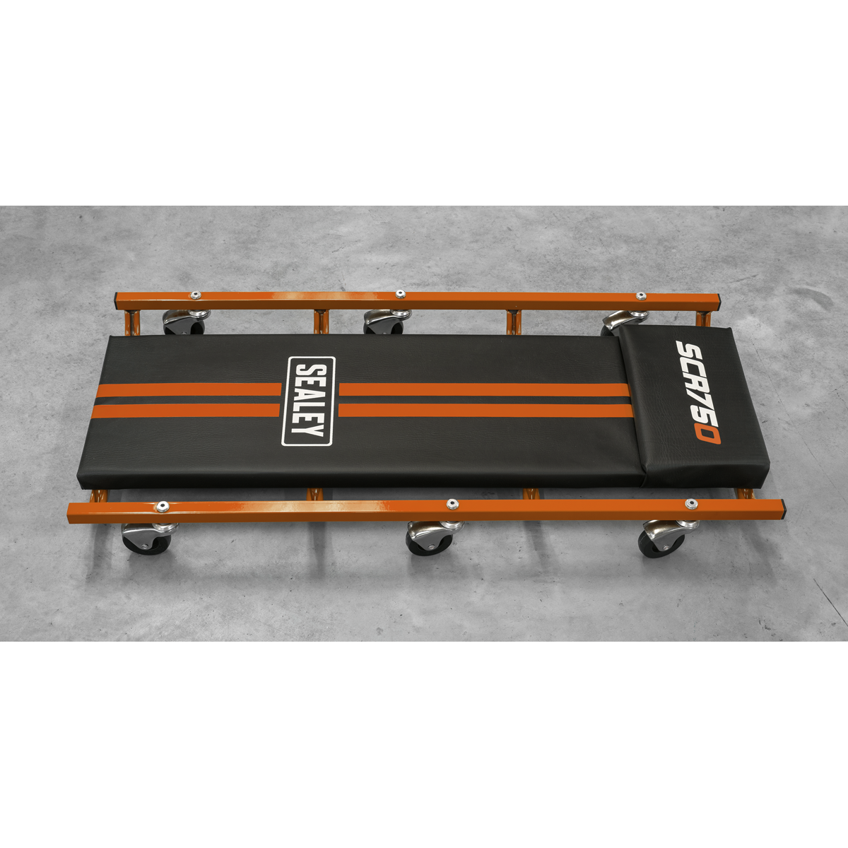 American-Style Deluxe Creeper 36" with Steel Frame & 6 Wheels - Orange SCR75O