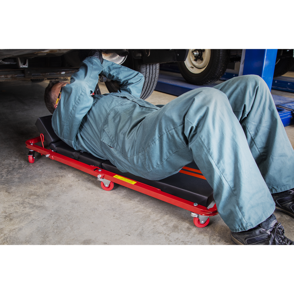 Steel Creeper/Seat with 7 Wheels & Adjustable Head Rest SCR79