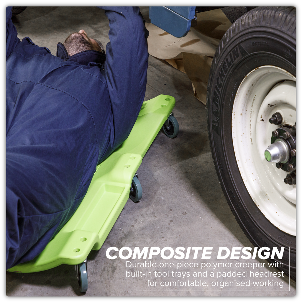 Composite Creeper with 6 Wheels - Hi-Vis Green SCR80HV