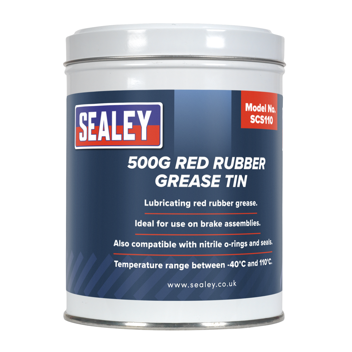 Red Rubber Grease Tin 500g SCS110