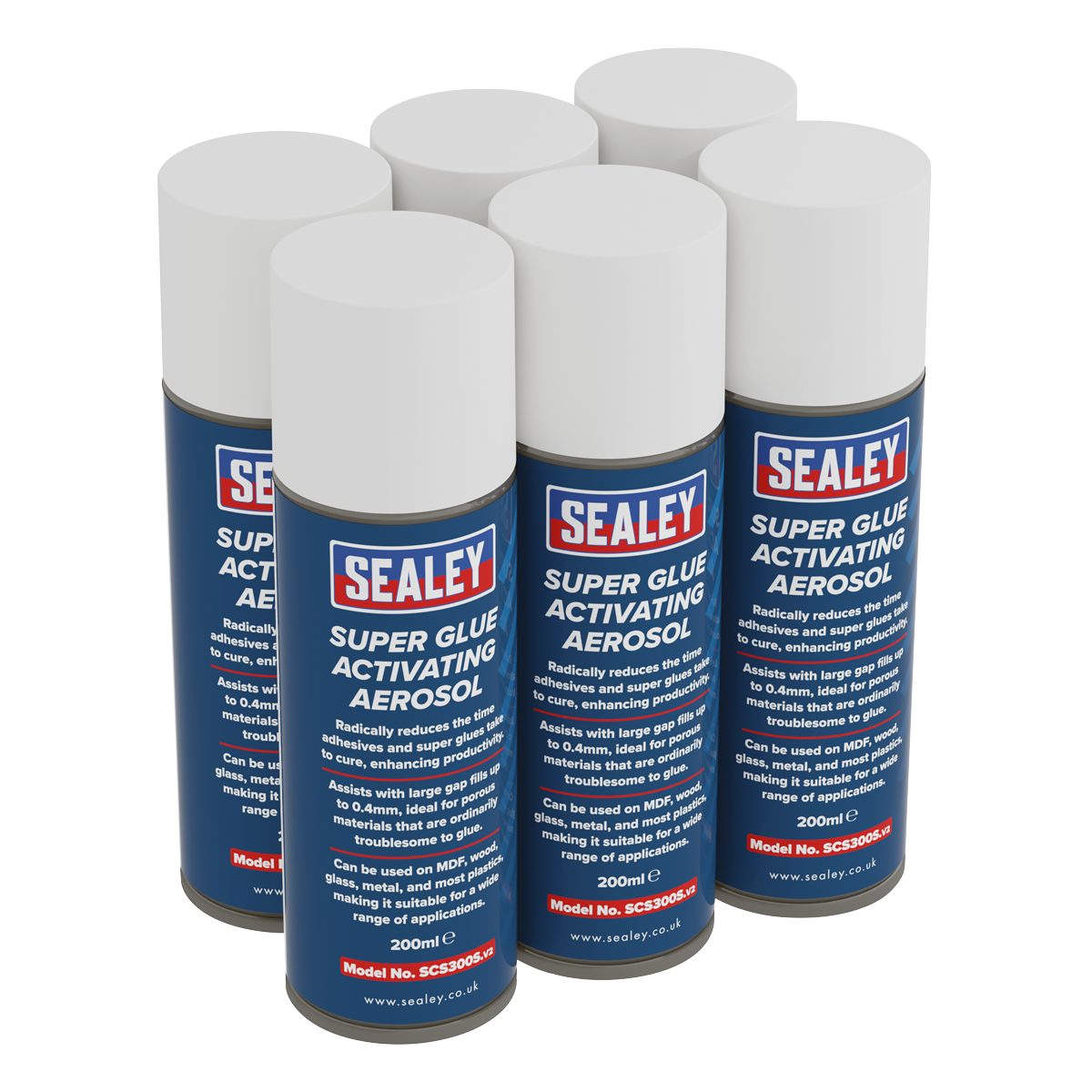 Super Glue Activating Aerosol 200ml - Pack of 6 SCS300