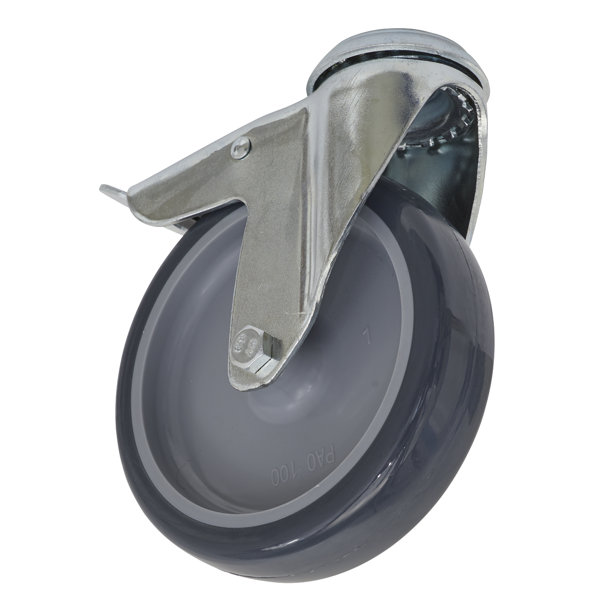 100mm Castor Wheel with Swivel Bolt Hole & Total Lock SCW2100SBL