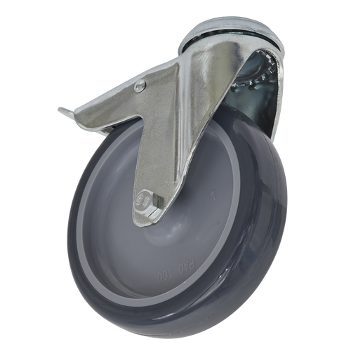100mm Castor Wheel with Swivel Bolt Hole & Total Lock SCW2100SBL