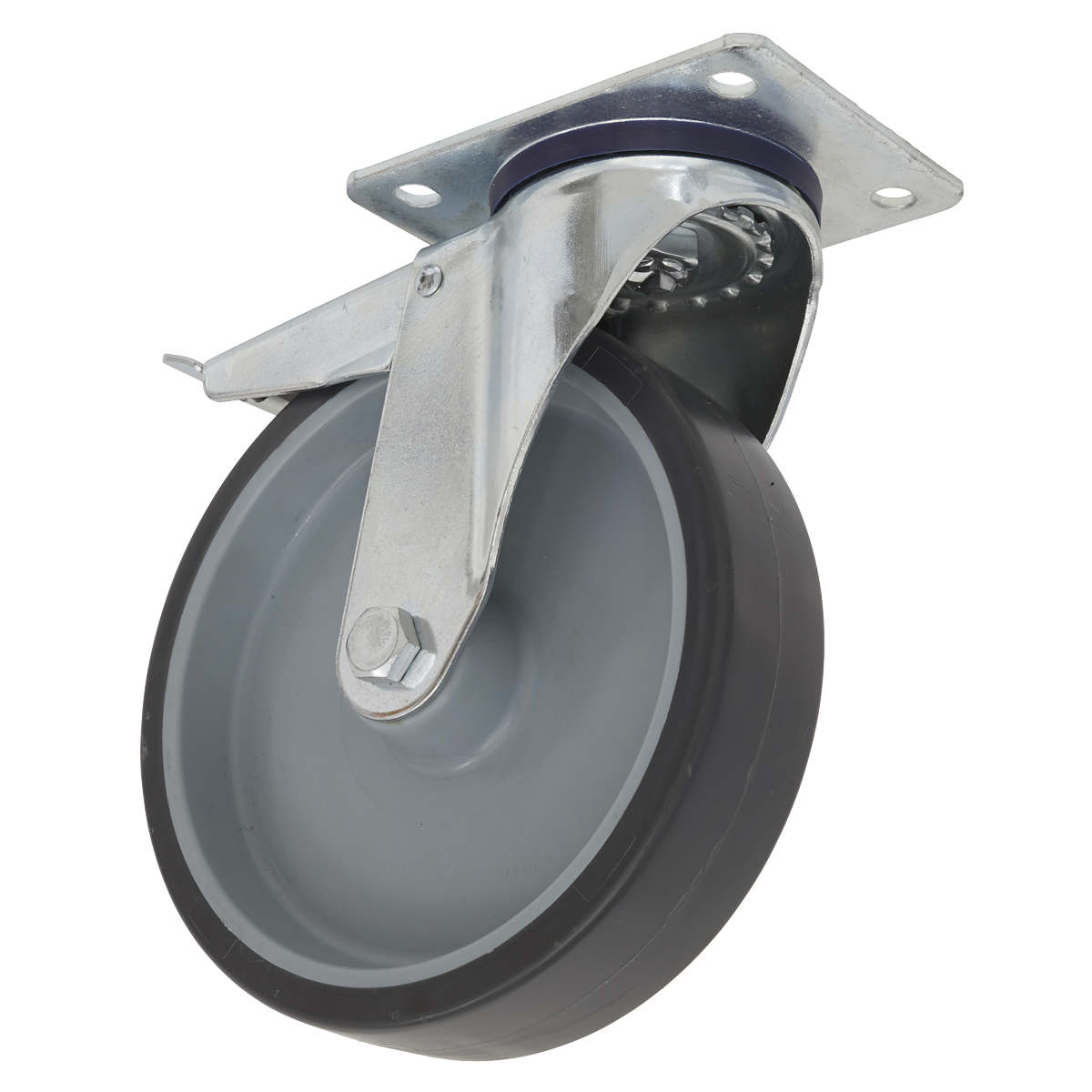100mm Castor Wheel with Swivel Plate & Total Lock SCW2100SPLEM
