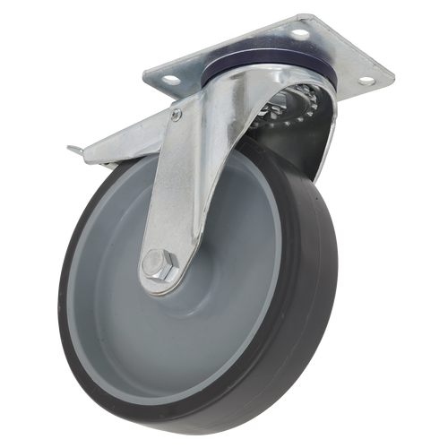 100mm Castor Wheel with Swivel Plate & Total Lock SCW2100SPLEM