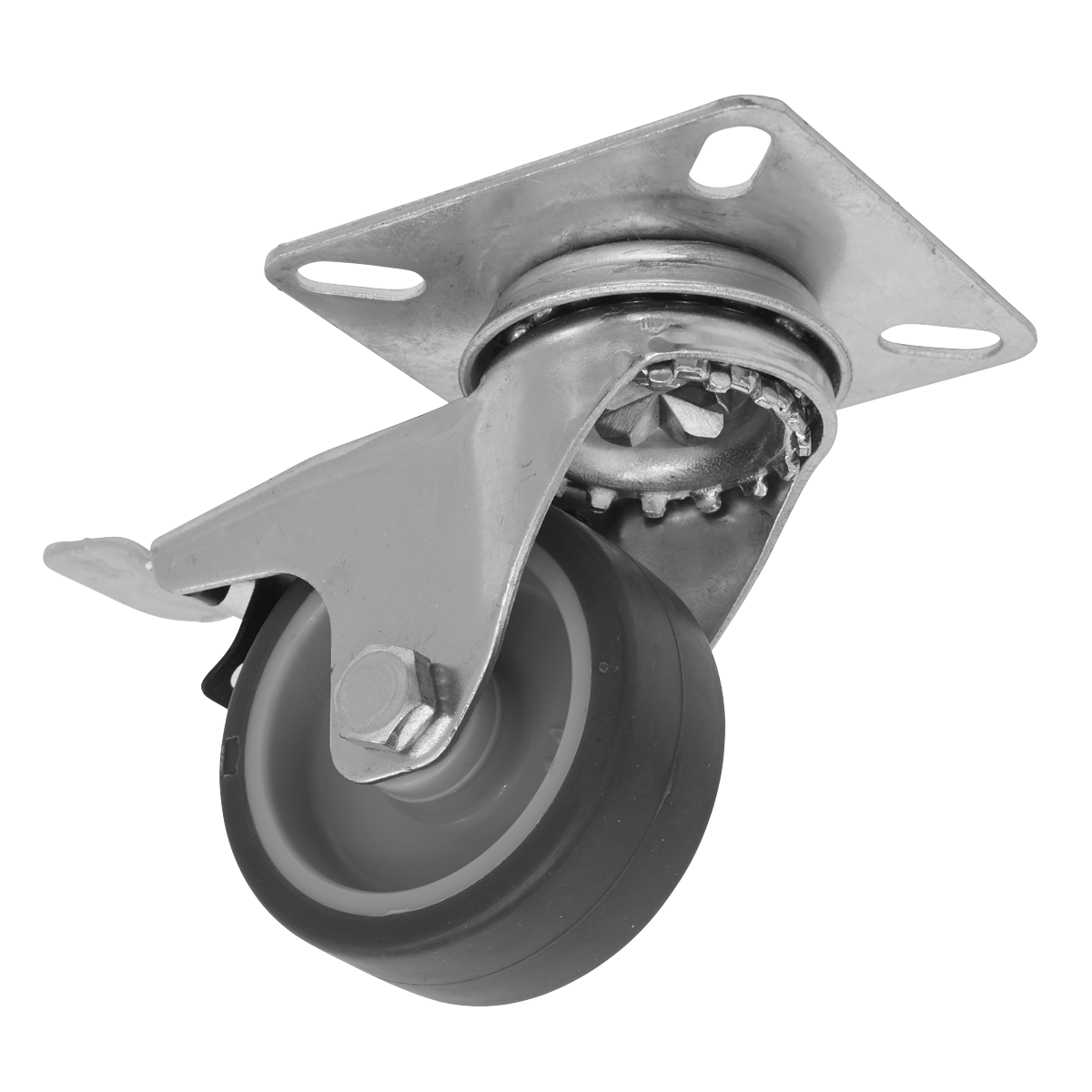 50mm Castor Wheel with Swivel Plate & Total Lock SCW250SPLEM