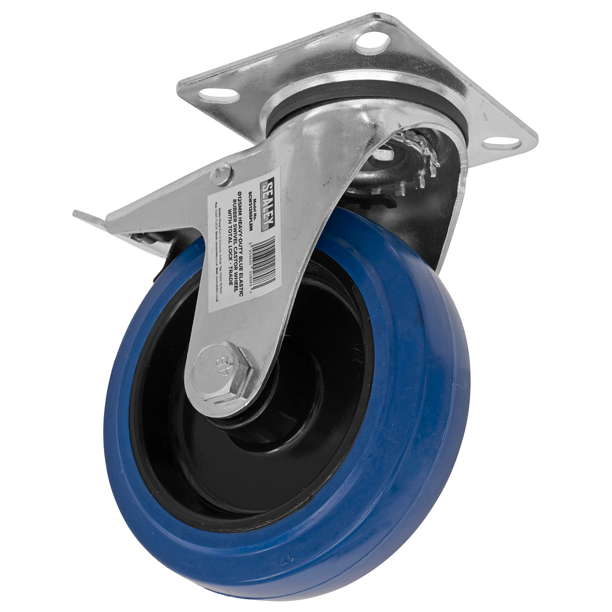 125mm Castor Wheel with Swivel Plate & Total Lock SCW3125SPLEM