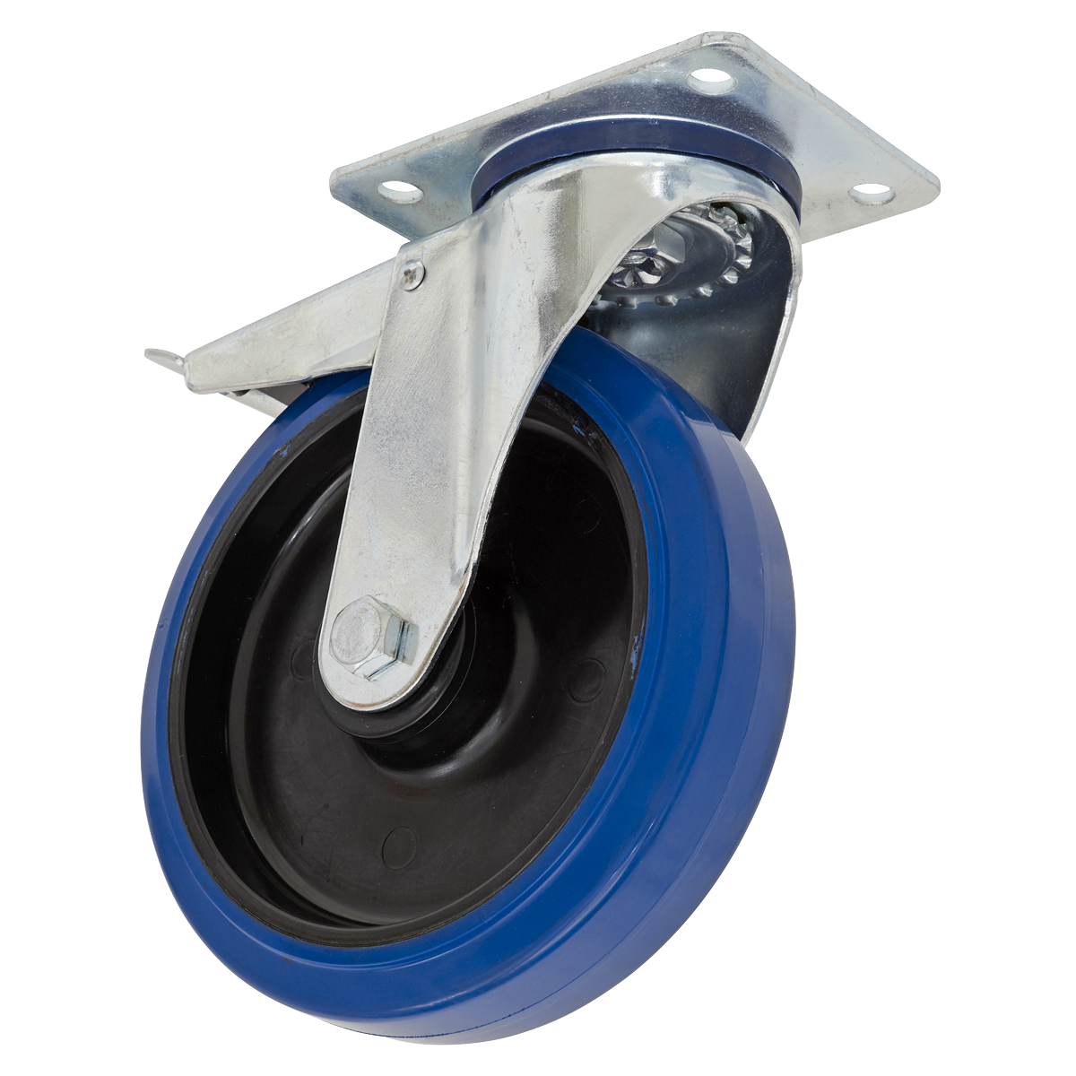 160mm Castor Wheel with Swivel Plate & Total Lock SCW3160SPLEM
